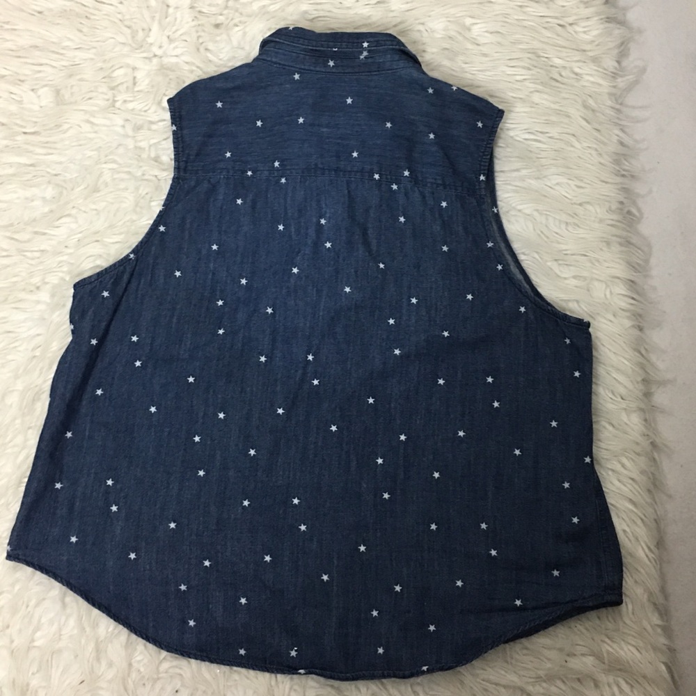 Universal Thread Sleeveless Button Down Denim Blu… - image 5